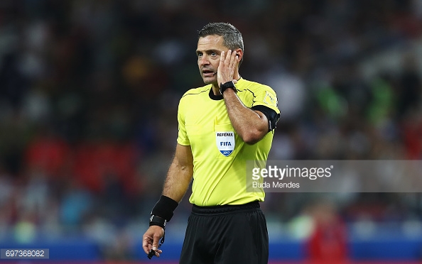 during the  FIFA Confederations Cup Russia 2017 Group B match between Cameroon and Chile at Spartak Stadium on June 18, 2017 in Moscow, Russia.